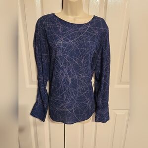 2016 Prologue brand blouse.  Women's Blue Abstract Top